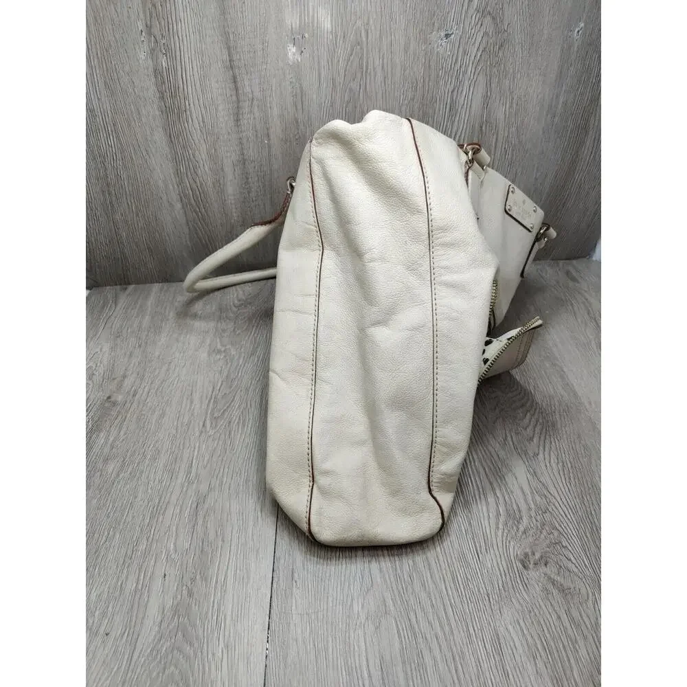 Kate Spade Baxter Street Cobble Hill Carry All Leather Top Handle Bag Cream